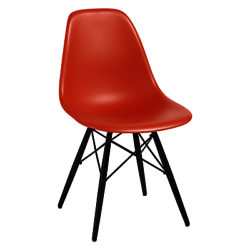 Vitra Eames DSW 43cm Side Chair Red / Black Maple
